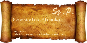 Szenkovics Piroska névjegykártya