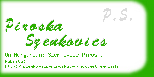 piroska szenkovics business card